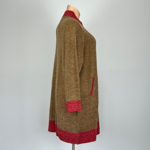 Linea Leisure by Louis Dell Olio Brown Red Double Zip Long Cardigan size 3X - Picture 7 of 16
